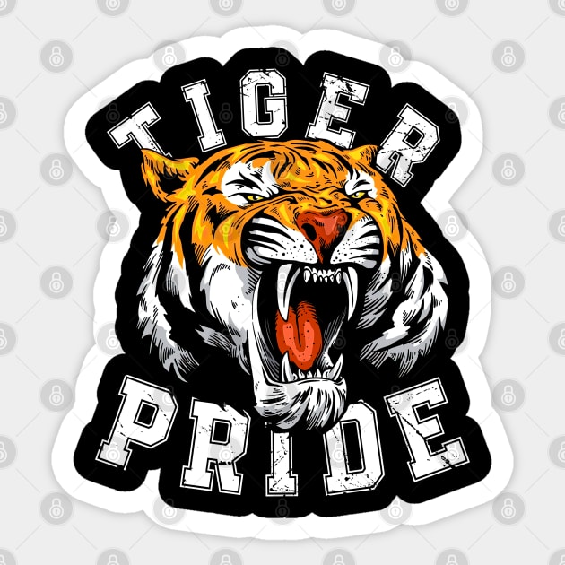 Jungle King: Majestic Tiger PRIDE Wild on Striking Graphic Tee Sticker by HOuseColorFULL